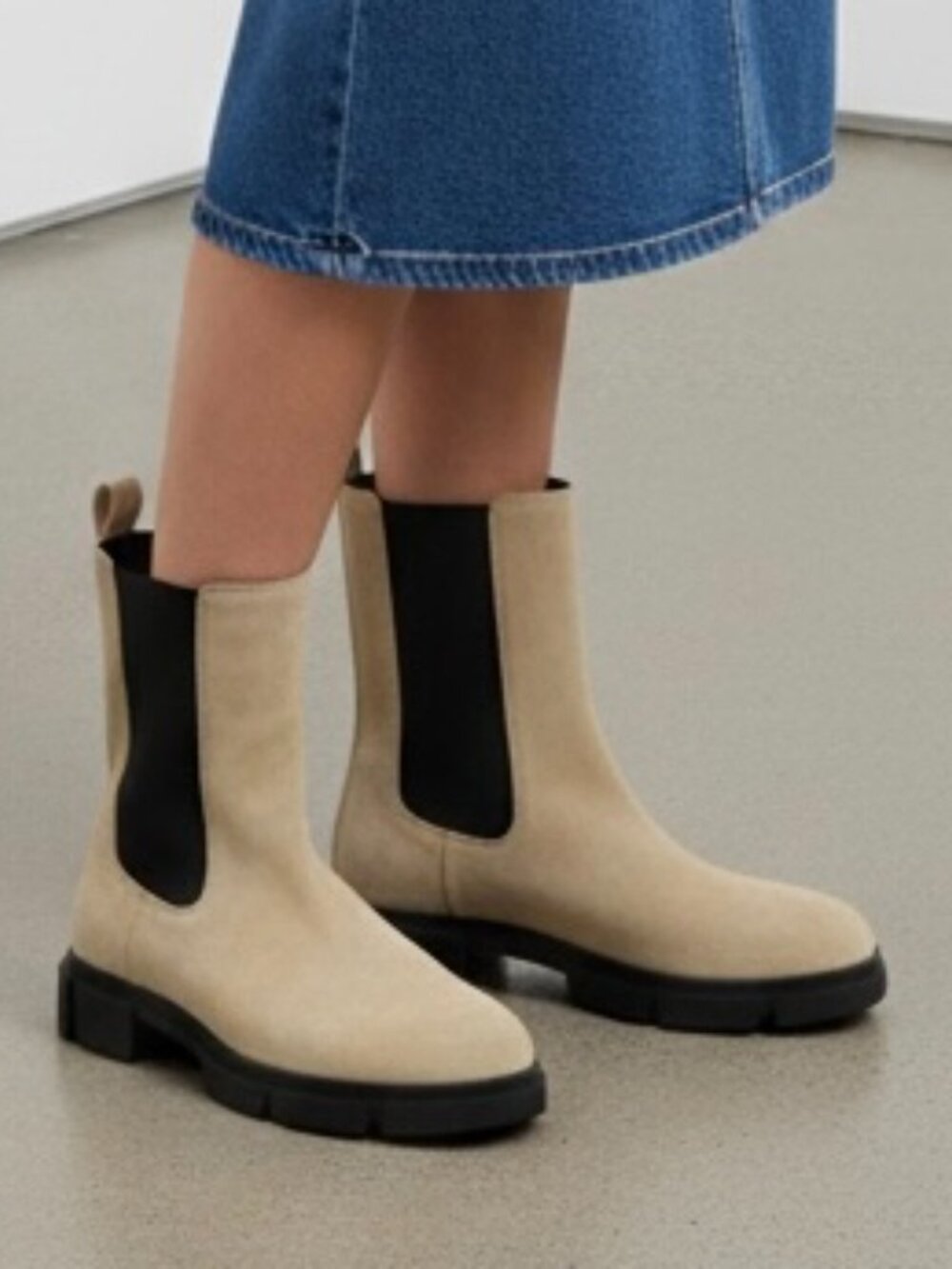 New Cruza Tendencies Women's 8 Suede Chelsea‎ Boots Mid-calf Shoes NWT
